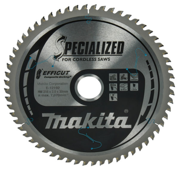 Makita E-12192 Efficut Cirkelzaagblad WPC - 216x30x2