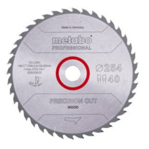 Metabo 628059000 Precision Cut Cirkelzaagblad - 254 X 30 X 40T - Hout / MDF