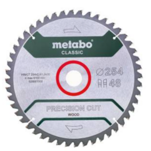 Metabo 628061000 Precision Cut Cirkelzaagblad - 254 X 30 X 48T - Hout