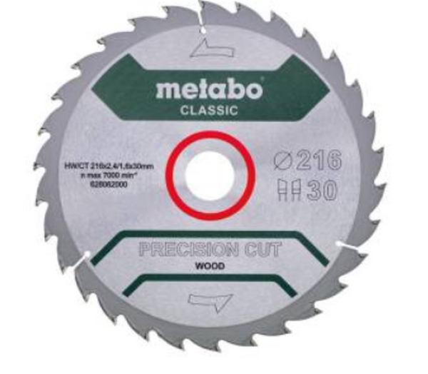 Metabo 628062000 Precision Cut Cirkelzaagblad - 216 X 30 X 30T - Hout