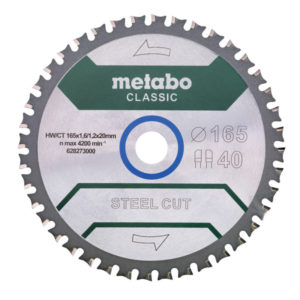 Metabo 628651000 Steel Cut Cirkelzaagblad - 165 X 20 X 40T - Metaal