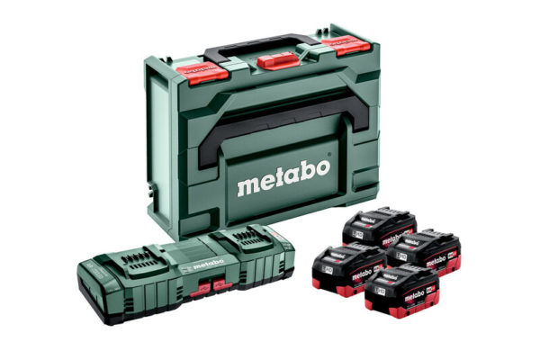 Metabo 685143000 18V Li-Ion Accu Starterset (4x LiHD 10Ah) + Duolader ASC 145 In MetaBOX