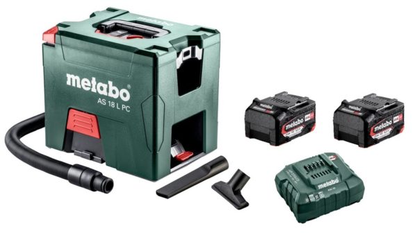 Metabo AS 18 L PC Li-Ion Accu Alleszuiger / Bouwstofzuiger Set (2x 5