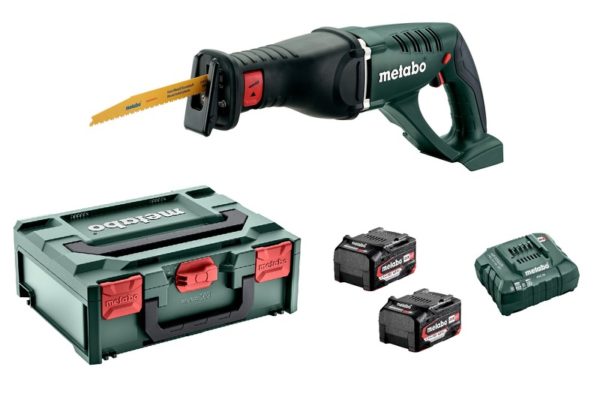 Metabo ASE 18 LTX 18V Li-Ion Accu Reciprozaag Set (2x 4.0Ah Li-Power Accu) In MetaBOX - Snelwissel