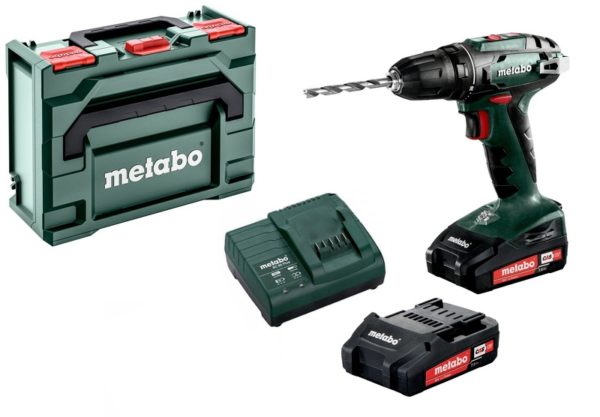 Metabo BS 18 18V Li-Ion Accu Boor-/schroefmachine Set (2x 2.0Ah Li-POWER Accu) In MetaBOX