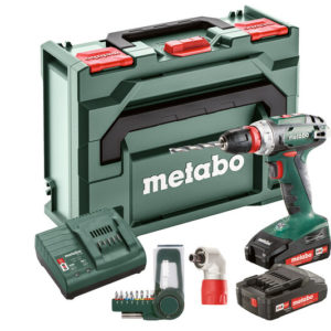 Metabo BS 18 Quick 18V Li-Ion Accu Boor-/schroefmachine Set (2x 2.0Ah Accu) In Koffer Incl. Haakse Voorzetkop En Bitset