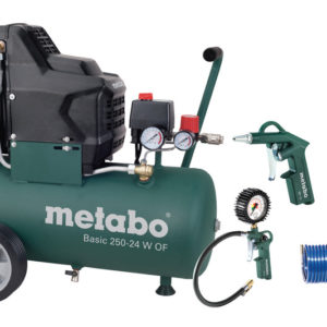 Metabo Basic 250-24 W OF SET Compressor + LPZ-4 Toebehorenset - 1500W - 8 Bar - 24L - 100 L/min