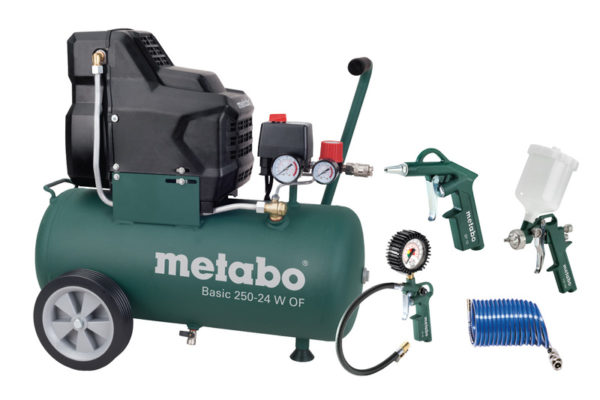 Metabo Basic 250-24 W OF SET Compressor + LPZ-4 Toebehorenset - 1500W - 8 Bar - 24L - 100 L/min