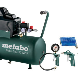 Metabo Basic 250-50 W OF Set Compressor + LPZ 4 Toebehorenset - 1500W - 8 Bar - 50L - 100 L/min