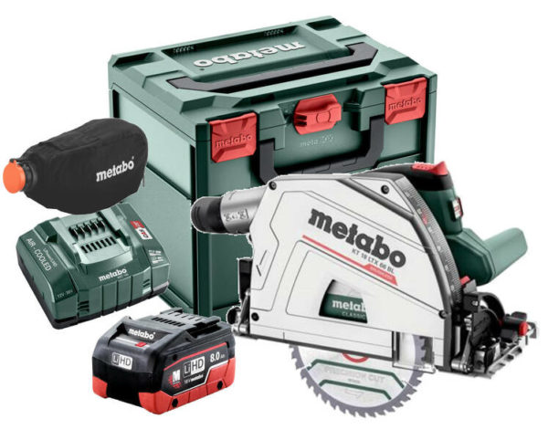 Metabo KT 18 LTX 66 BL 18V Li-ion Accu Invalcirkelzaag Set (2x 8.0Ah Accu) In MetaBox - 165 X 20mm - Koolborstelloos