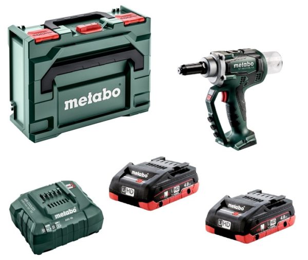 Metabo SET NP 18 LTX BL 5.0 Accu Blindnietpistool (2x 4.0Ah LiHD Accu) In MetaBox - Koolborstelloos - 2.4 - 5 Mm