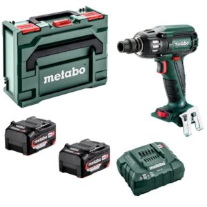 Metabo SSW 18 LTX 400 BL 18V Li-Ion Accu Slagmoersleutel Set (2x Li-Power 5.2Ah Accu) In MetaBOX - 400Nm - 1/2"- Koolborstelloos