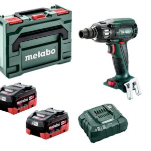 Metabo SSW 18 LTX 400 BL 18V LiHD Accu Slagmoersleutel Set (2x 5.5Ah Accu) In MetaBOX - 400Nm - 1/2"- Koolborstelloos