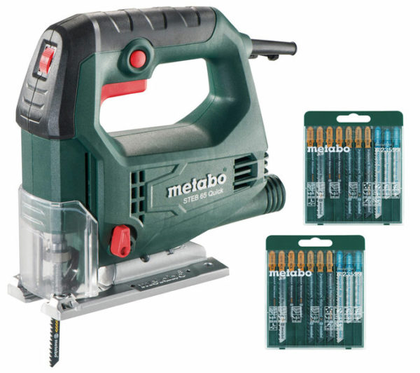 Metabo STEB 65 QUICK SET Decoupeerzaag Incl. 20 Zaagbladen In Koffer - 450W - D-greep - Variabel