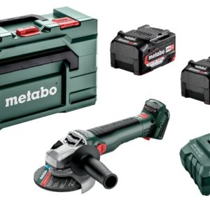 Metabo W 18 LT BL 11-125 18V Li-Ion Accu Haakse Slijper Set (2x Li-Power 4.0Ah) In MetaBox