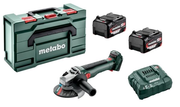 Metabo W 18 LT BL 11-125 18V Li-Ion Accu Haakse Slijper Set (2x Li-Power 4.0Ah) In MetaBox