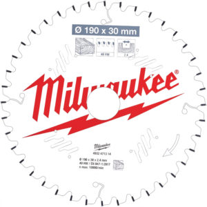 Milwaukee Cirkelzaagblad 190mm X 30 X 2.4mm  (40 Tanden)