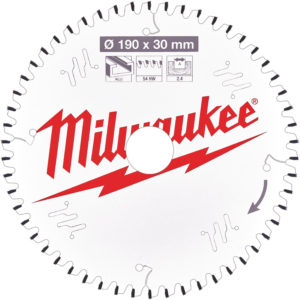 Milwaukee Cirkelzaagblad 190mm X 30 X 2.4mm  (54TF Tanden) Aluminium