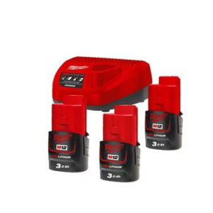 Milwaukee M12 Accu En Lader M12 NRG-303 ( 3x Accu)