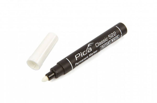 PICA 522/52 PERMANENT MARKER 1-4 mm ronde punt WIT