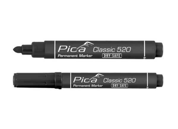 Pica 520/46-10 Permanent Marker - Rond - Zwart - 1-4mm (10st)