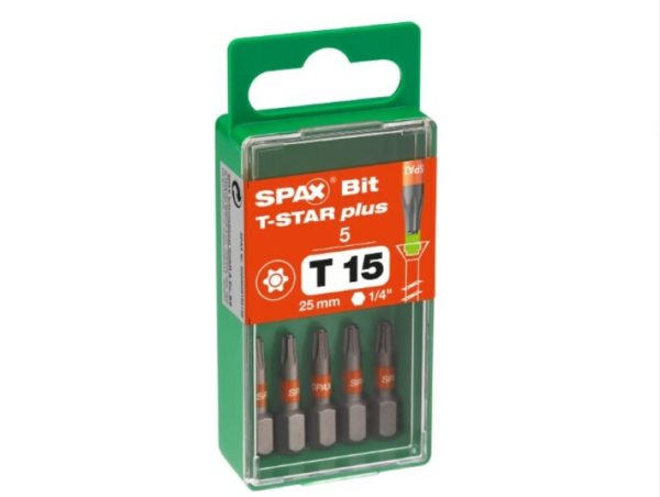 SPAX 5000009192159 Bit T-STAR Plus T15 - Blister Met 5 Stuks