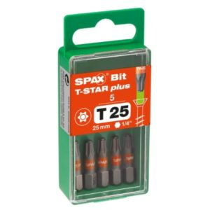 SPAX 5000009192259 Bit T-STAR Plus T25 - Blister Met 5 Stuks