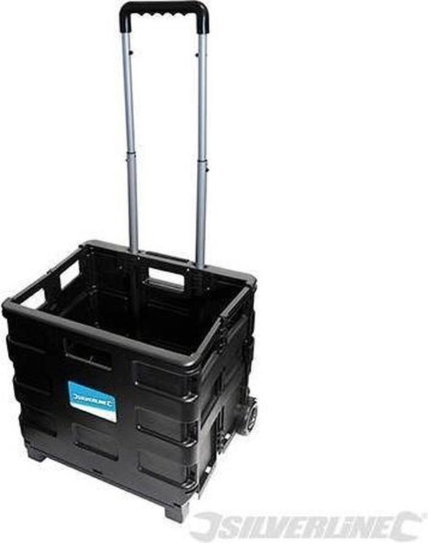 Silverline Inklapbare trolley met krat