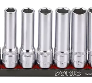 Sonic 301202 12-delige Doppenset 1/2"6-kant Lang Op Rail 8-19 Mm