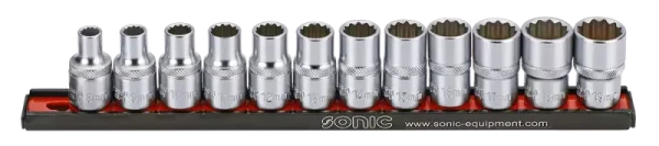 Sonic 301203 12-delige Doppenset 1/2"12-kant Op Rail 8-19 Mm