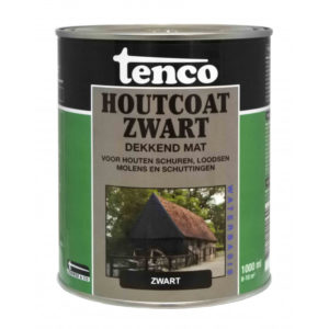 Tenco Houtcoat Dekkend Zwart mat - Waterbasis - 1 Liter