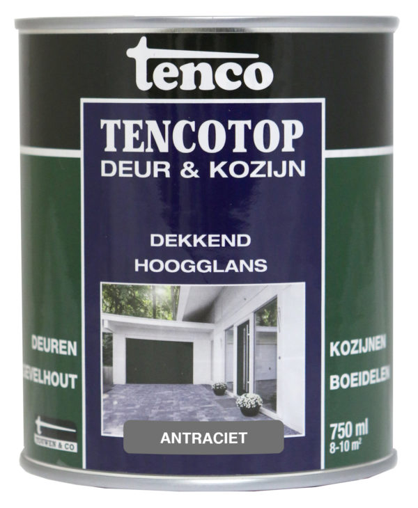 Tencotop Deur&Kozijn Dekkend Hoogglans Antraciet - 750 ml