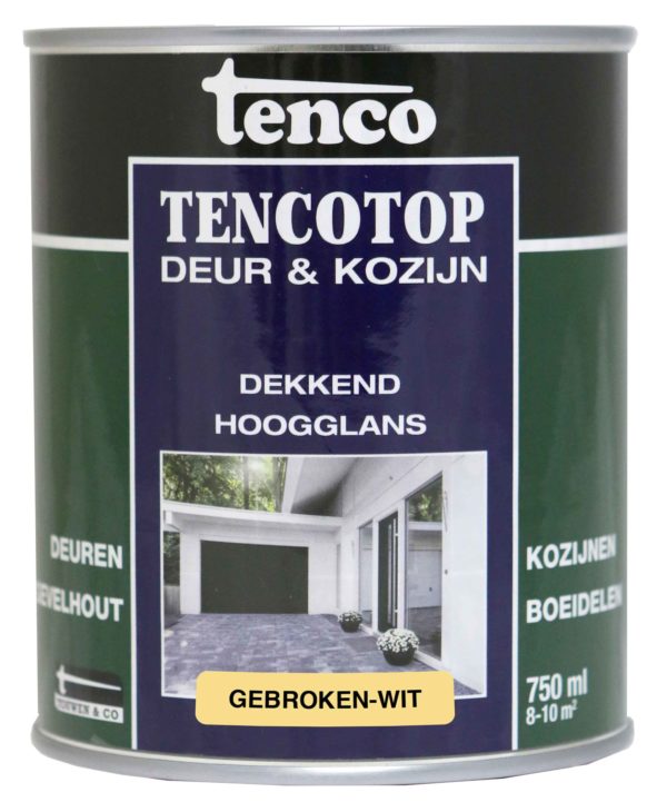 Tencotop Deur&Kozijn Dekkend Hoogglans Gebroken Wit - 750 ml