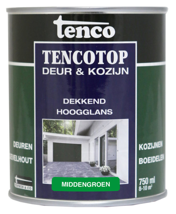 Tencotop Deur&Kozijn Dekkend Hoogglans Middengroen - 750 ml