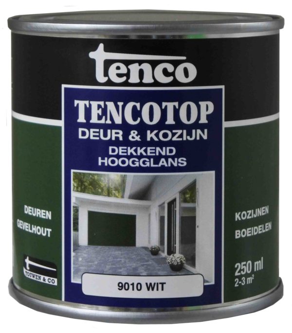 Tencotop Deur&Kozijn Dekkend Hoogglans RAL 9010 Wit - 250 ml