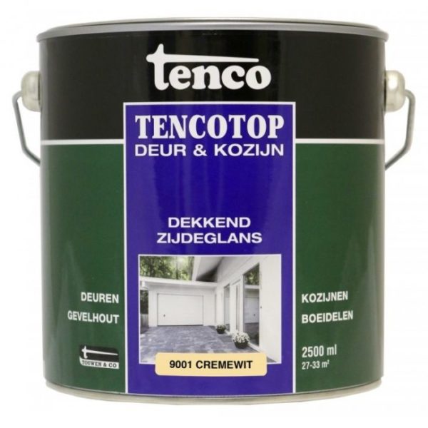 Tencotop Deur&Kozijn Dekkend Zijdeglans RAL 9001 Crème Wit - 2