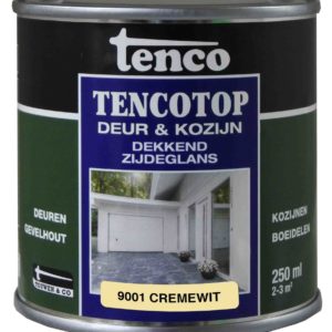 Tencotop Deur&Kozijn Dekkend Zijdeglans RAL 9001 Crème Wit - 250 ml