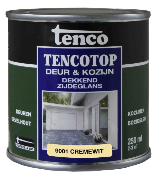 Tencotop Deur&Kozijn Dekkend Zijdeglans RAL 9001 Crème Wit - 250 ml