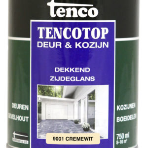 Tencotop Deur&Kozijn Dekkend Zijdeglans RAL 9001 Crème Wit - 750 ml