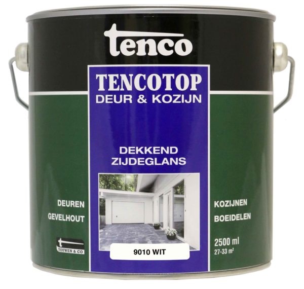 Tencotop Deur&Kozijn Dekkend Zijdeglans RAL 9010 Wit - 2